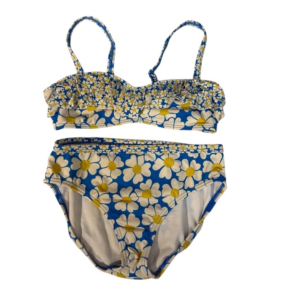 Boden| Kids Floral Bikini Set - Blue and Yellow - Size 9-1 years